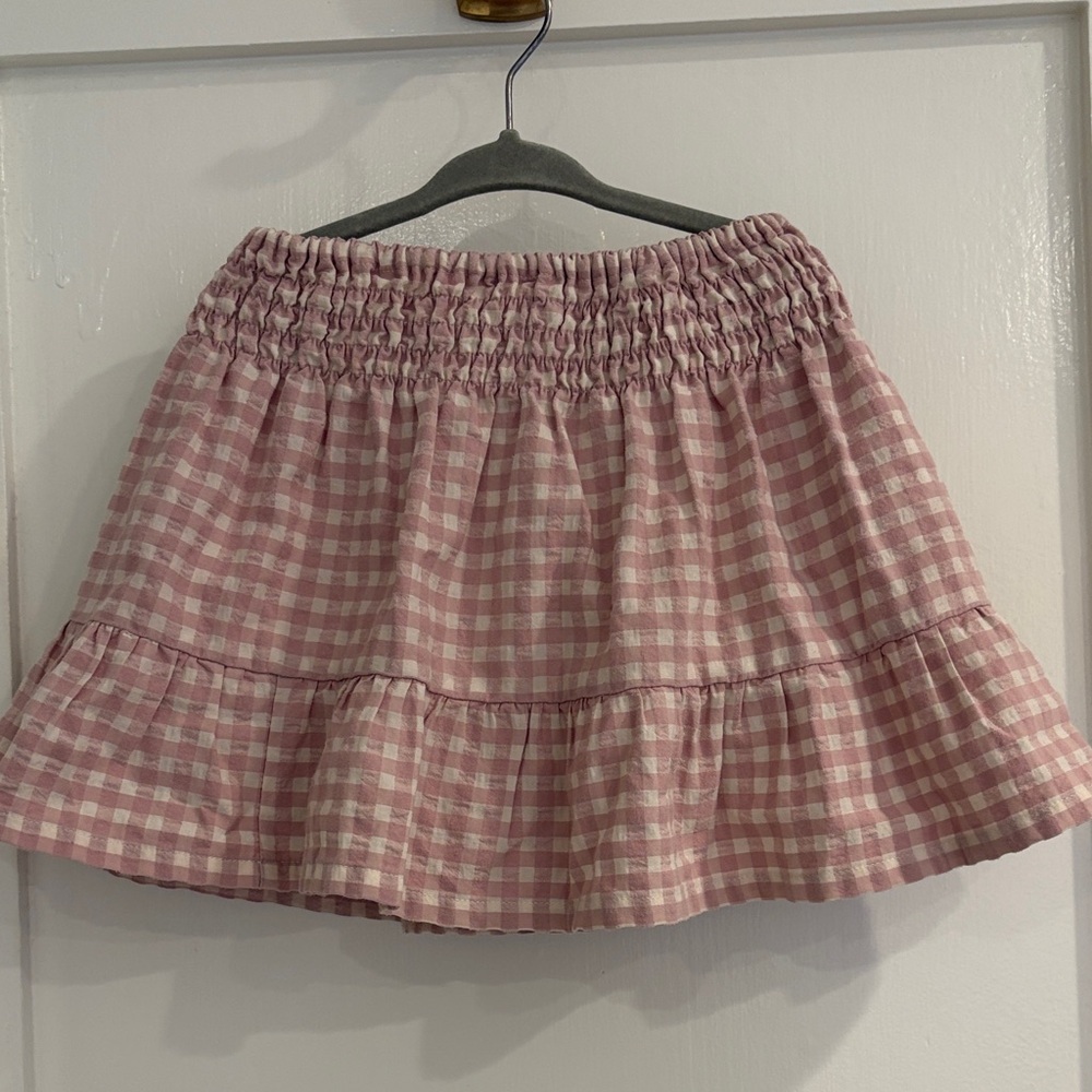 Bella Bliss Kids Pink Gingham Skirt, Sz 4
